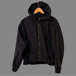 Athleta Allyson Felix Black Oversized Hooded Bomber Jacket XXS